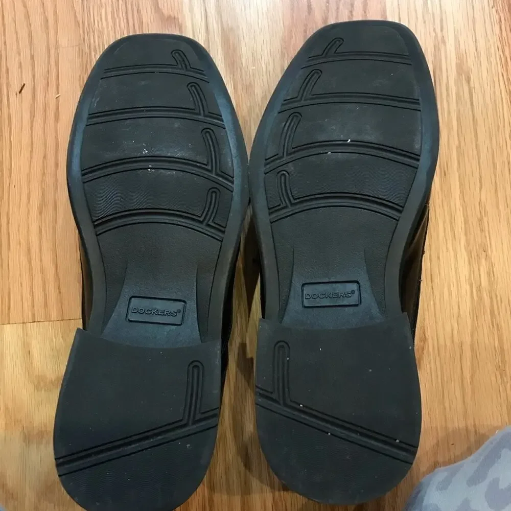 Dockers Mens Loafers Black Leather Brigade Slip Resistant Memory insole